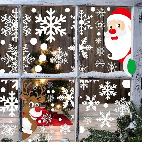 406pcs 8sheets Christmas Window Decals Snowflakes Christmas Decorations - Picture 6 of 6